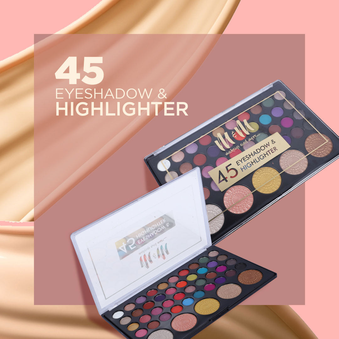 45 Color Eyeshadow & Highlighter Palate
