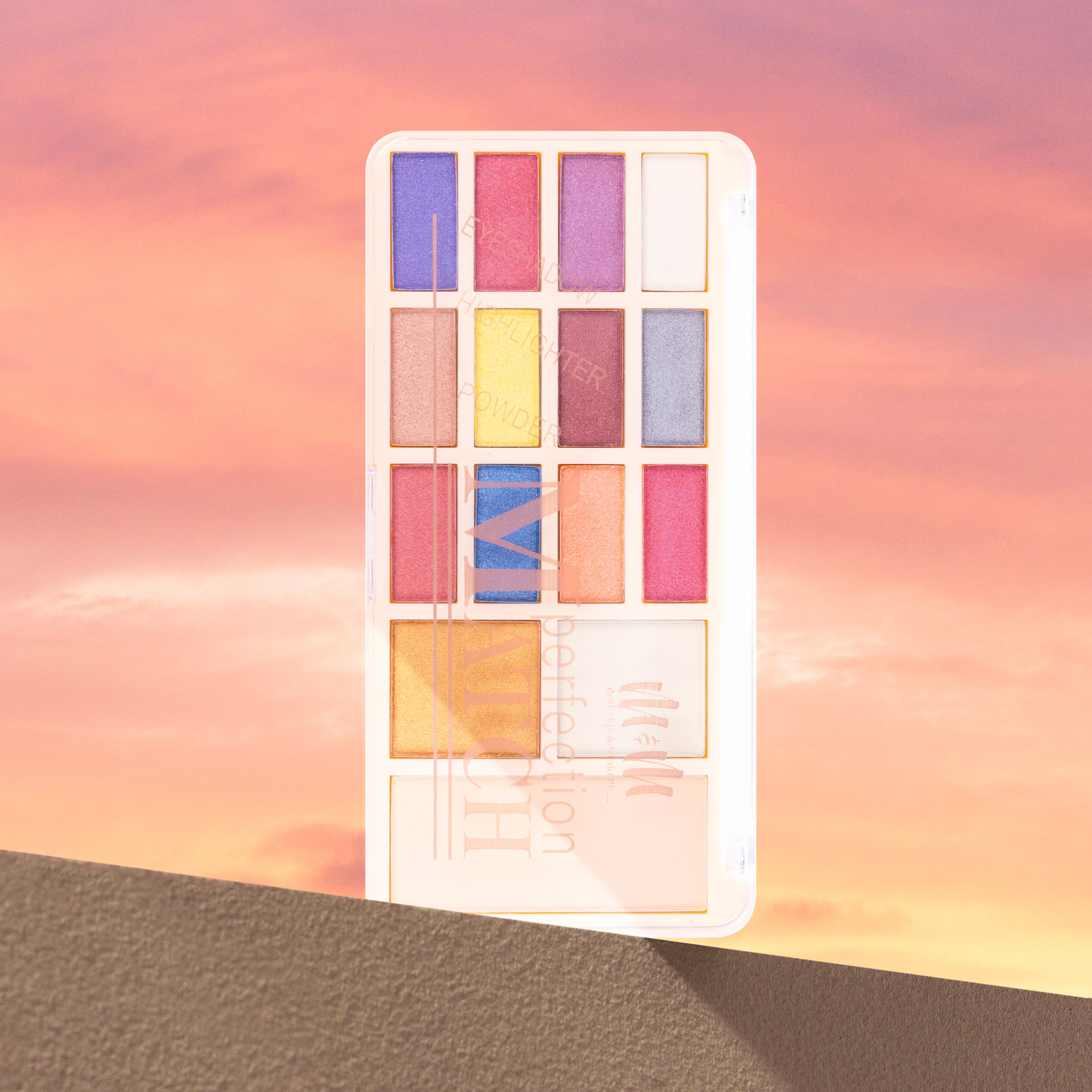 12 COLOR EYESHADOW + 2 COLOR + 1 COMPACT HIGHLIGHTER POWDER_2