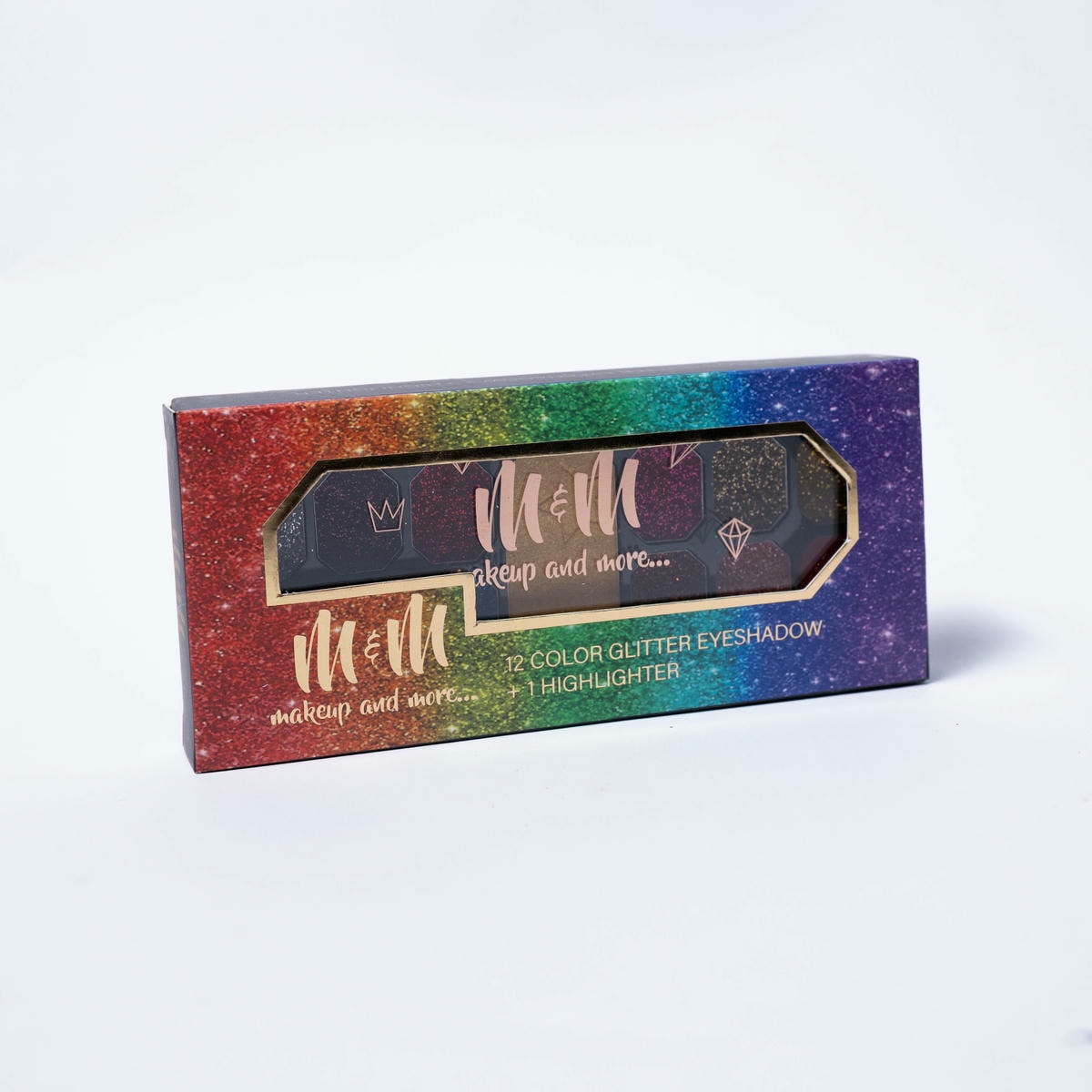 12 Color Glitter Eyeshadow + 1 Highlighter