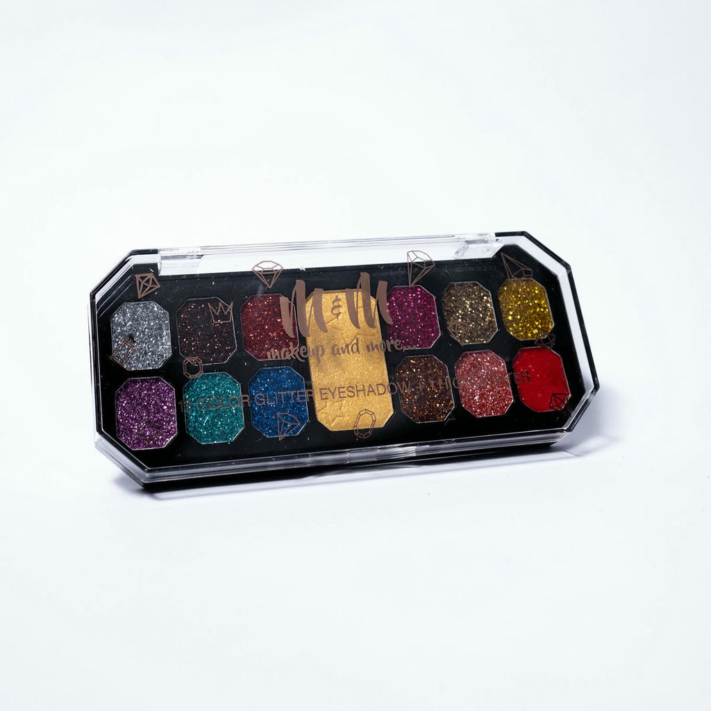 12 Color Glitter Eyeshadow + 1 Highlighter