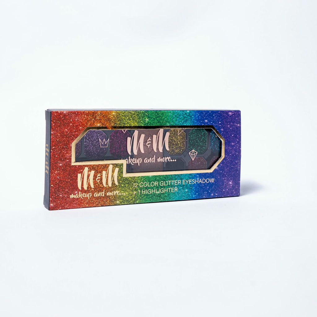 12 Color Glitter Eyeshadow + 1 Highlighter