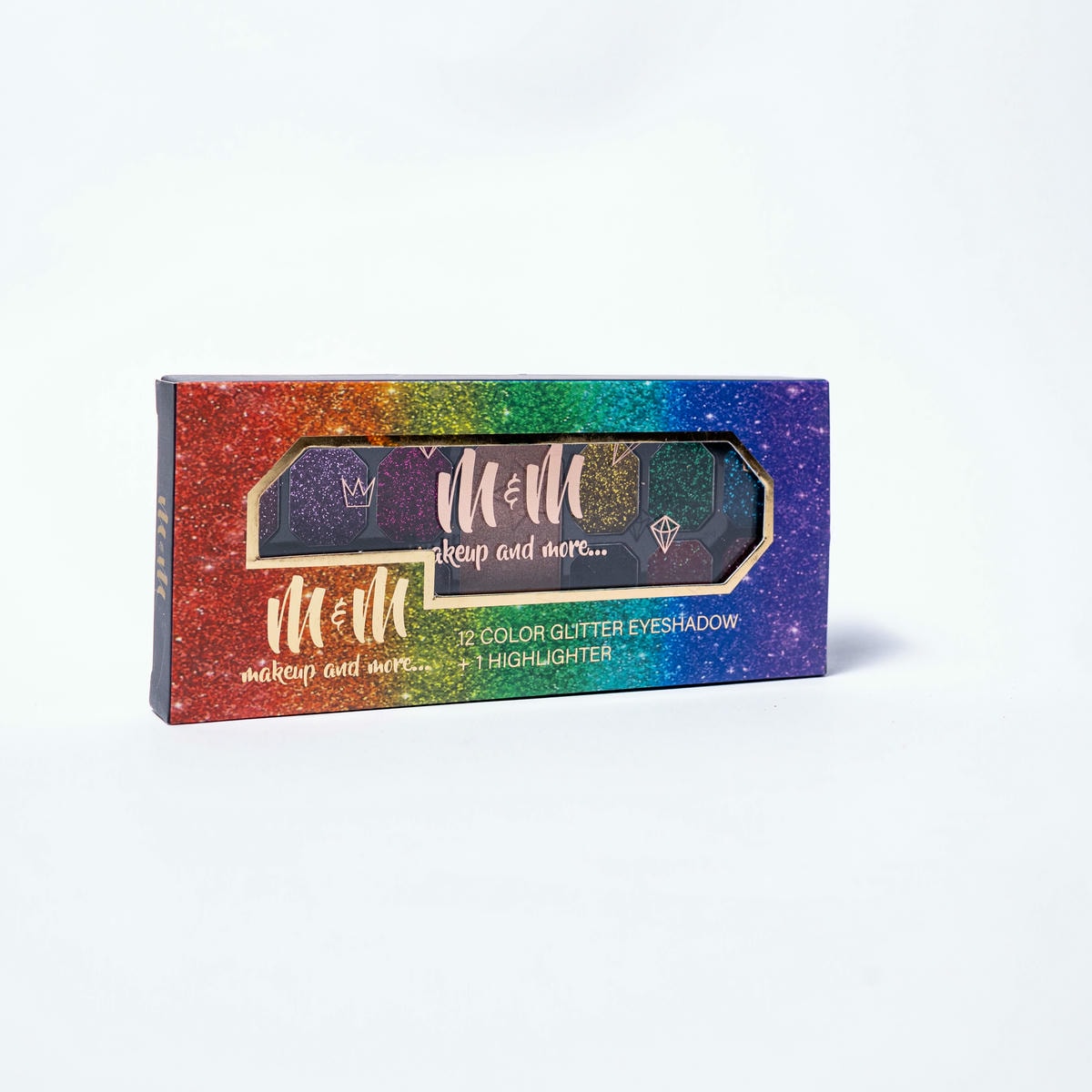 12 Color Glitter Eyeshadow + 1 Highlighter