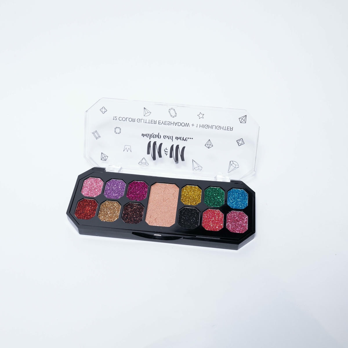 12 Color Glitter Eyeshadow + 1 Highlighter